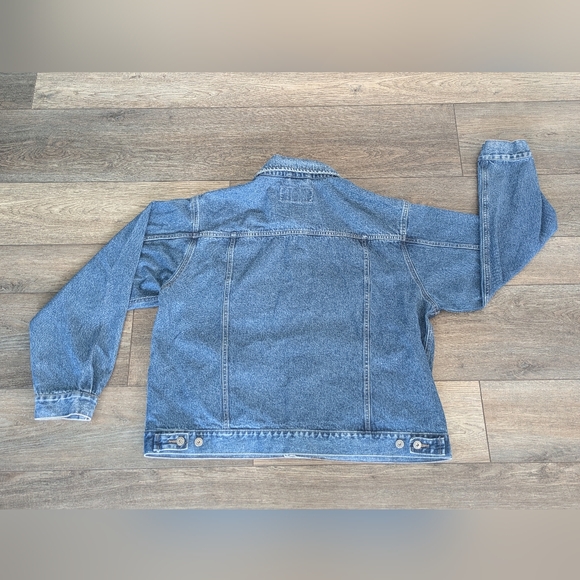 Vintage Wrangler Hero Trucker Jacket Men XXL 2XL Denim Blue Jean Biker Retro Y2K - Picture 5 of 7